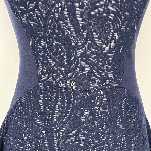 BCBGMaxAzria Dayln Womens Sleeveless Mini Dress Navy Blue Lace Mesh size XXS - Picture 3 of 13